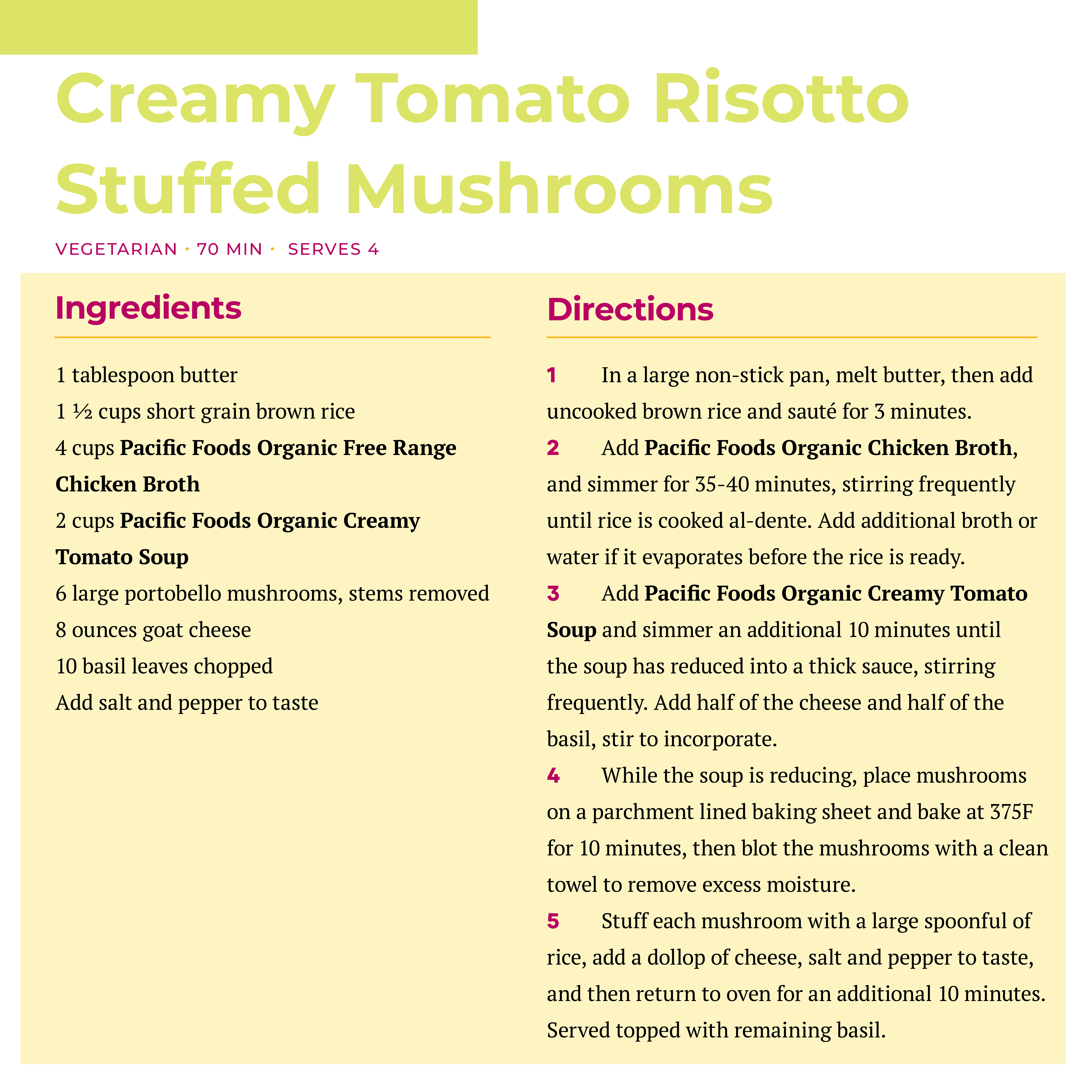 Creamy Tomato Risotto Stuffed Mushrooms Recipe