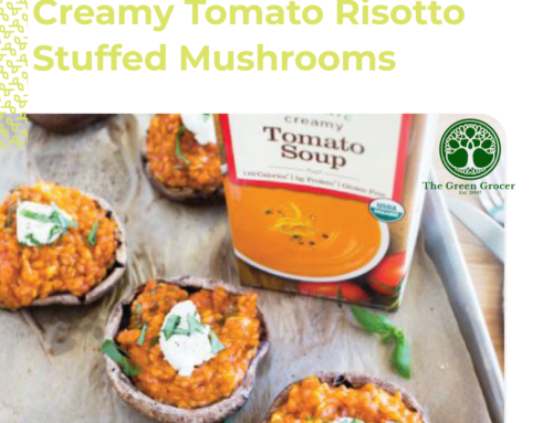 Creamy Tomato Risotto Stuffed Mushrooms
