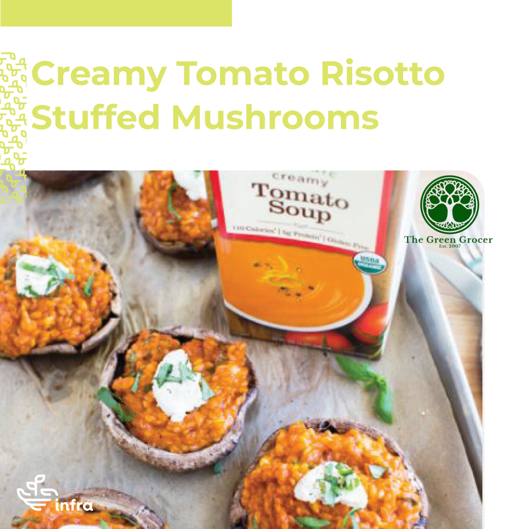 creamy tomato risotto stuffed mushrooms